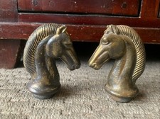 MAGNIFIQUE ANCIENNES STATUES BUSTE CHEVAUX BRONZE - H 10 cm - P 0,800 kg