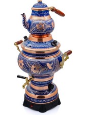 %100 Cuivre Samovar Bleu TEA