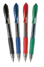 Lot de 4 stylos bille PILOT G2 07 encre gel 1 Noir, 1 Bleu, 1 Rouge, 1 Vert