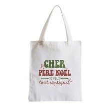 Sac en Tissu Cher Père Noel Je Peux Tout Expliquer Cadeau Saison Noel Hiver