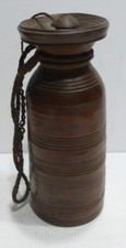 Rare BOUTEILLE / Gourde Ancienne en Bois ART POPULAIRE