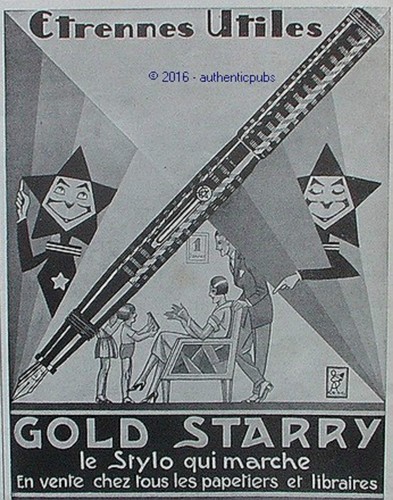 Publicite gold starry stylo - publicite,