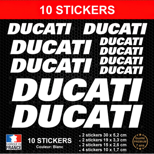 Stickers ducati blanc - 10,