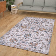 Salon Tapis Poils Ras Look Oriental Abstrait Vintage Moderne