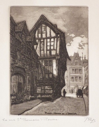 Rouen rue saint romain gravure - saint,