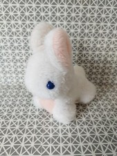 Peluche doudou vintage lapin blanc rose 20 cm Boulgom