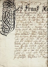 1730 Certificat bonne vie et moeurs par Grand-Bailli RIEGER d'Oettingen Bavière