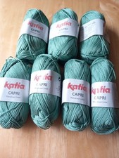 7 pelotes 100 % Coton Mercerise Capri KATIA Crochet Tricot Vert Tendre