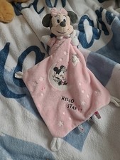 Doudou Mouchoir Minnie Rose lune etoiles Hello Star Disney baby Luminescent 