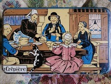 Ancienne Boîte crêpes dentelles en métal Signé CHABAY