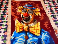 canevas    fini ,  a encadrer  le clown souriant  chambre d enfant ou collection
