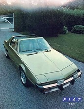 Catalogue Brochure Fiat X 1/9 1978 USA
