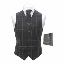 Gilet Charbon Gris Pour Homme Avec Cravate Et Pochette Assortie