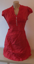 Puro Lino Magnifique Robe En Lin Taille L TOP Rouge