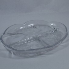Platter En Verre Floral Mikasa Divisé 3 Sections Bord Festonné 11,5"