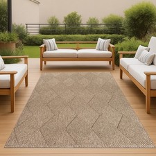 Tapis intérieur/extérieur en style jute naturel beige/marron