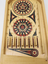 -ANCIEN PETIT FLIPPER DE TABLE en BOIS COLLECTION JOUET ANCIEN déco XXe  D