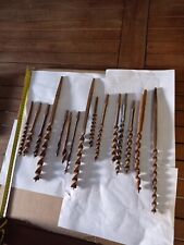 Lot de mèches anciennes de charpentier – fer forgé – 15 à 36 cm – outils vintage