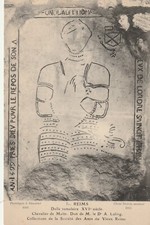 CPA 51 REIMS Dalle Tumulaire XVI e Siècle Chevalier de Malte Don de M le Dr Luli