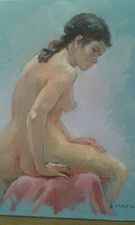 Tableau Huile "jeune femme