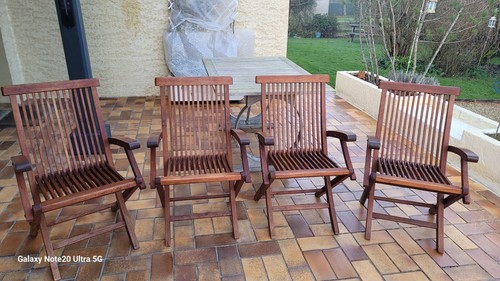 Fauteuils teck massif tres - 4,