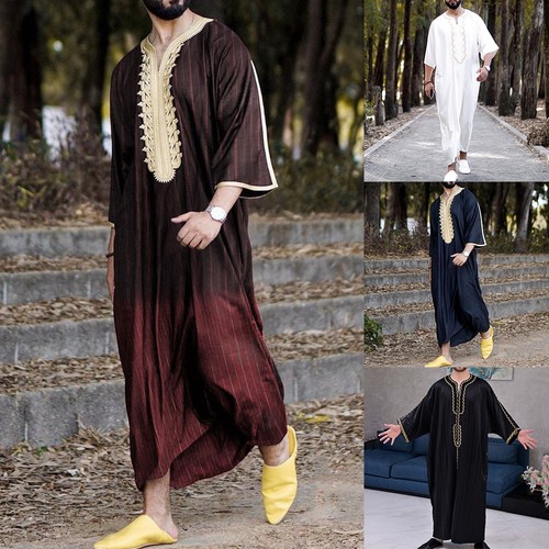 Maxi robe homme rayure caftan