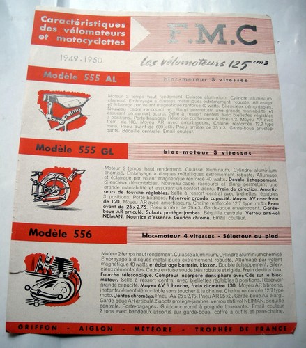Fiche catalogue moto m c - , f.m.c
