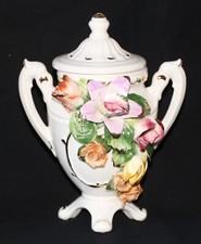 Vase Potiche Porcelaine Capodimonte Vasi avec Poignées Couverture Fleurs Bibelot