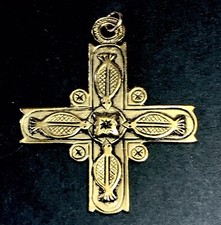 Grande CROIX PENDENTIF AGATHA PARIS style CHRISTIAN LACROIX COUTURE VINTAGE