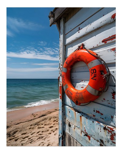 Plage vintage bouée - , de