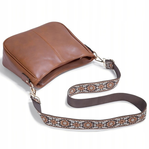 Sac main cuir vegan marron - main,