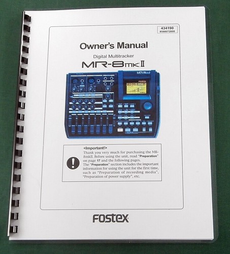 Fostex mkii instruction - fostex, mr-8
