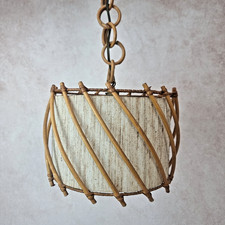 Suspension Vintage en Rotin et