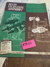 Revue Technique Automobile Renault R4 , évolution 2CV 61/63 RTA