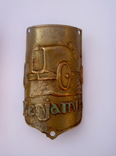 Plaque de Velo Cycles BENJAMIN - Old Bike Head Badge - No Emaillee