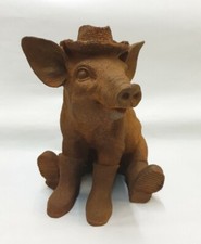 COCHON GILLES LE JARDINIER  FONTE PATINE ROUILLE DECO  MAISON ET JARDIN