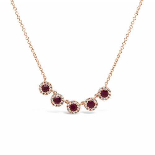 Rubis diamant collier 14k - rubis,