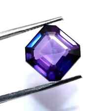 8,55 Ct Certifié Naturel Violet Asscher Taillé Tanzanite Gemme Facettée Loose
