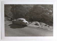 Jaguar MK2, montagne, vue - Photo vintage snapshot c. 1960
