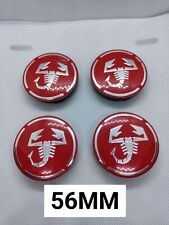 4 Cache Moyeu Centre De Roue Abarth rouge 56mm