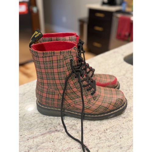 Martens red plaid tartan - dr.,