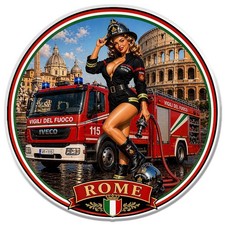 Sticker Pin-Up Pompiers Roma