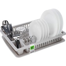 Égouttoir à vaisselle KADAX en plastique, égouttoir avec panier à couverts