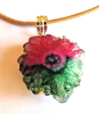 Pendentif en  Géode   Multi gemmes Longueur sur mesure - Argent massif