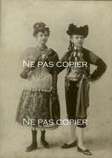Deux ENFANTS costumés MATADOR toréador torero Espagne vers 1900 Sarony 14 x 10 