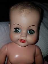 Tres beau Poupon Poupée américaine   1960 cheveux moulé  de 52 cm 