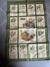 TORCHON CALENDRIER ANCIEN