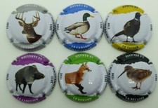 Série de 6 Capsules de champagne Générique chasse 2021 mars 2021. TG