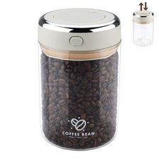 Boîte à Café Hermétique, 1100ml Transparent Bocaux en Verre avec Couvercles p...