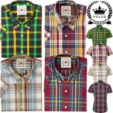 Relco Homme Coton Carreaux Manches Courtes Chemise Bouton Ressort Été '25 Gamme